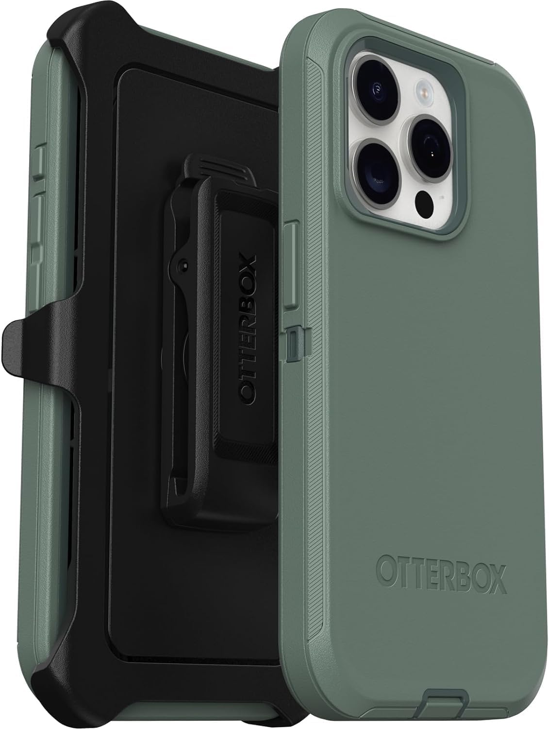 OtterBox DEFENDER SERIES Case for iPhone 15 Pro - Forest Ranger (Green) (Certified Refurbished)