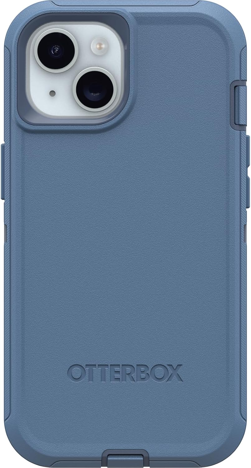 OtterBox DEFENDER SERIES Case for iPhone 15, 14 and 13 - Baby Blue Jeans (Blue) (New)