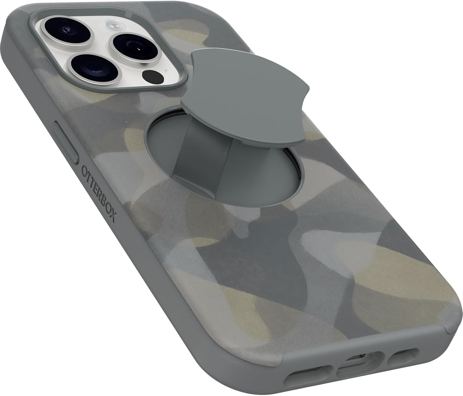 OtterBox OtterGrip SYMMETRY SERIES Case for iPhone 15 Pro - Iron Camo (Grey) (New)