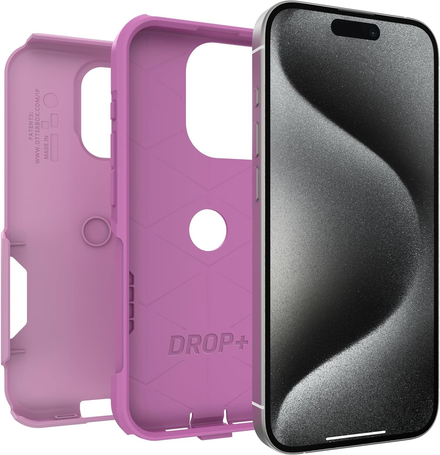 OtterBox COMMUTER SERIES MagSafe Case for iPhone 15 - Run Wildflower (Pink) (Certified Refurbished)