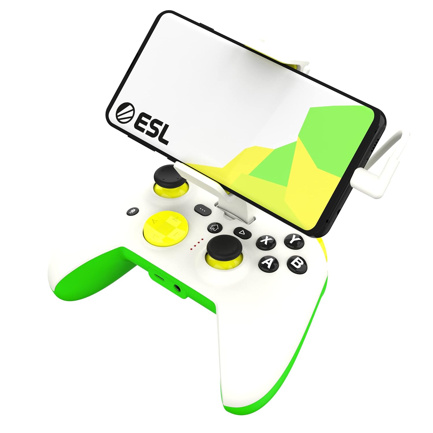RiotPWR ESL Game Controller for Android Phones USB-C - MultiColored(White/Green) (Renewed)