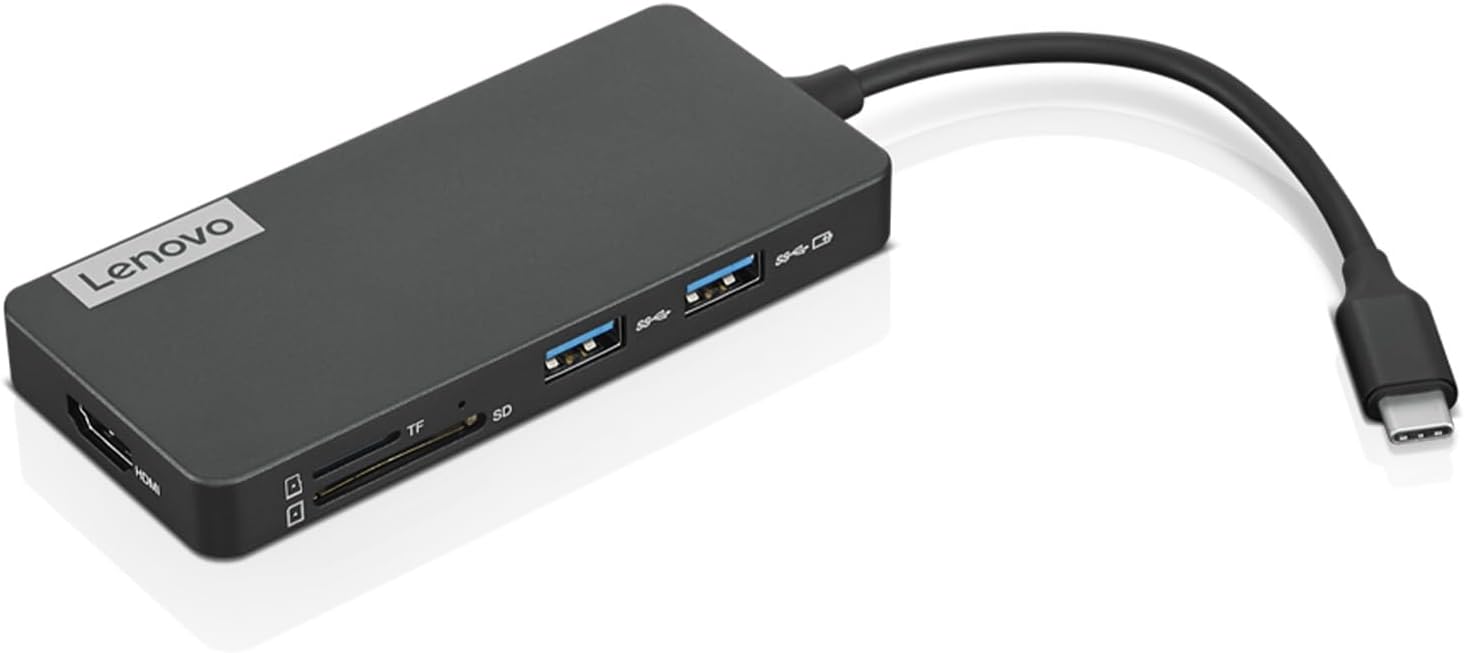Lenovo USB-C 7-in-1 Hub - Computer Networking Laptop Accessory - Black (New)
