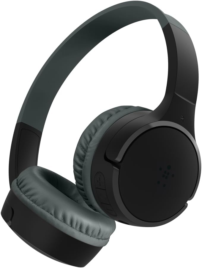 Belkin Kids SoundForm Mini Wireless On-Ear Headphones with USB-C cable - Black (New)