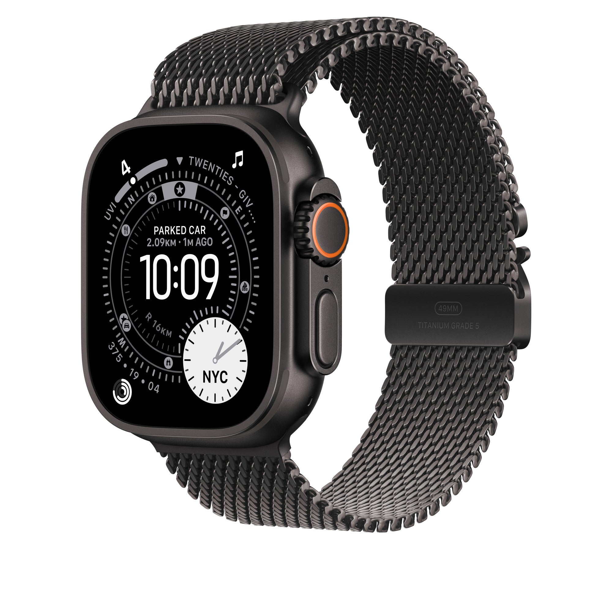 Apple Milanese Loop 49mm Black Titanium Band – Medium (New)