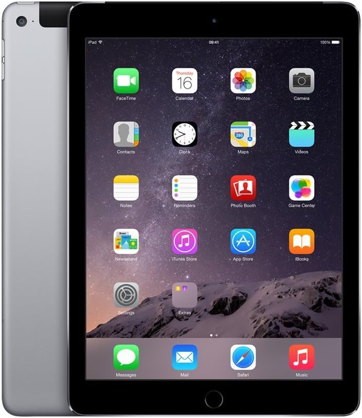 Apple iPad Air 2nd Generation, 16GB, WIFI + Unlocked All Carriers - Space Gray (Pre-Owned)