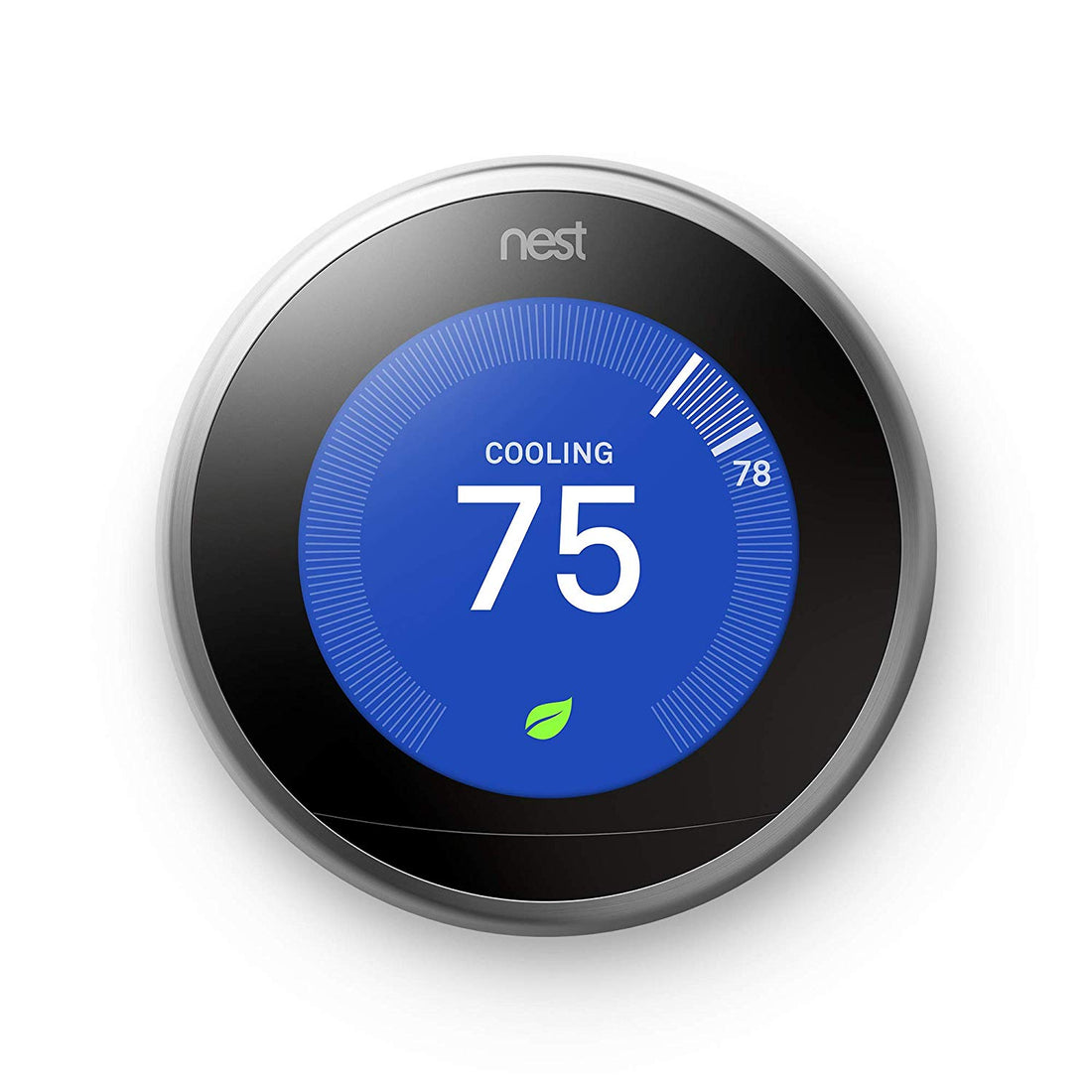 Google - Nest Learning Thermostat 3rd Generation - Stainless Steel (Pre-Owned)