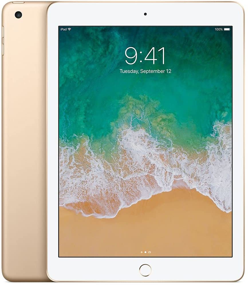 Apple iPad 5th Generation, 128GB, 9.7", WIFI + 4G Unlocked All Carriers - Gold (Renewed)