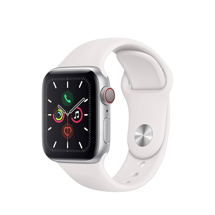 Apple Watch  Series 5 (GPS+LTE) 40MM Natural Titanium White Sport Band (Pre-Owned)