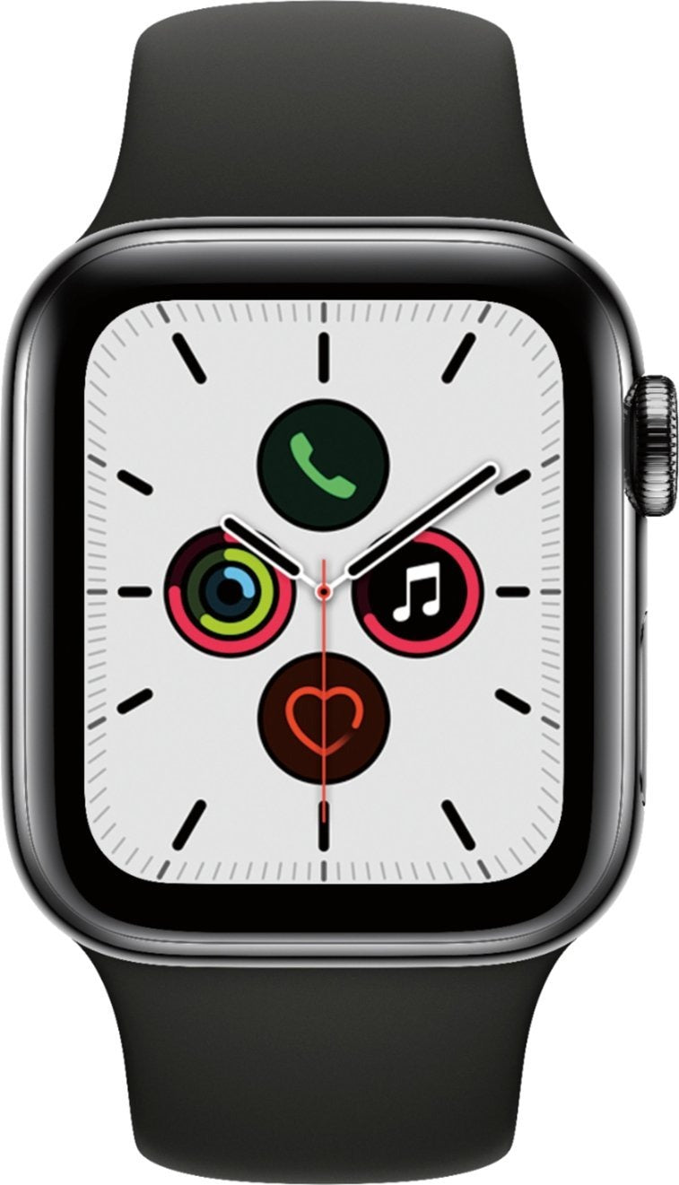 Apple Watch Series 5 (GPS+LTE) 40MM Black Stainless Steel Case Black Sport Band (Used)