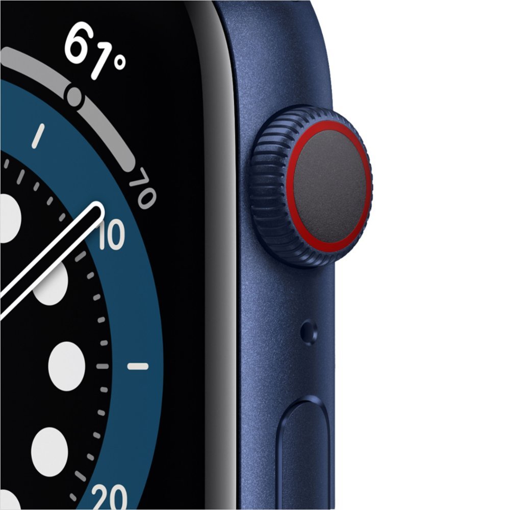 Apple Watch Series 6 (2020) 44mm GPS + Cellular - Blue Aluminum Case &amp; Deep Navy Sport Band (Refurbished)