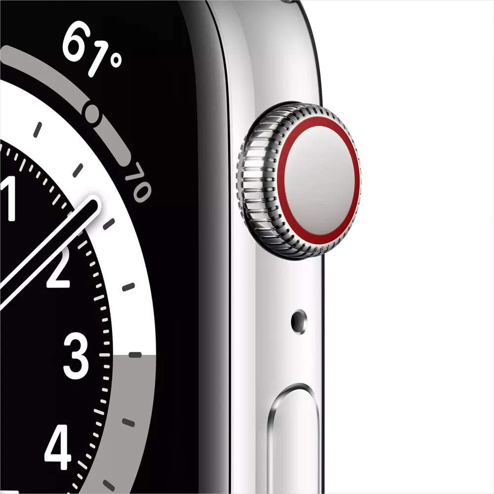 Apple Watch Series 6 (GPS + LTE) 44MM Silver Stainless Steel Case Silver Milanese Loop (Pre-Owned)