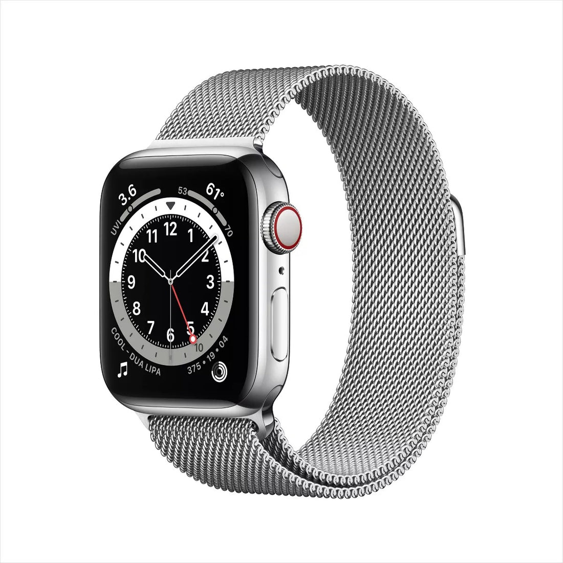Apple Watch Series 6 (GPS + LTE) 44MM Silver Stainless Steel Case Silver Milanese Loop (Pre-Owned)