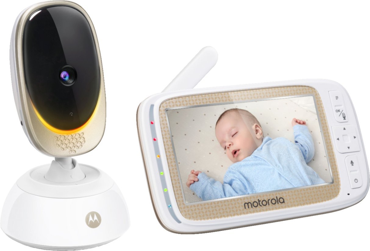 Motorola Baby COMFORT85 Connect Video Baby Monitor with 5&quot; HD Display-White/Gold (Pre-Owned)