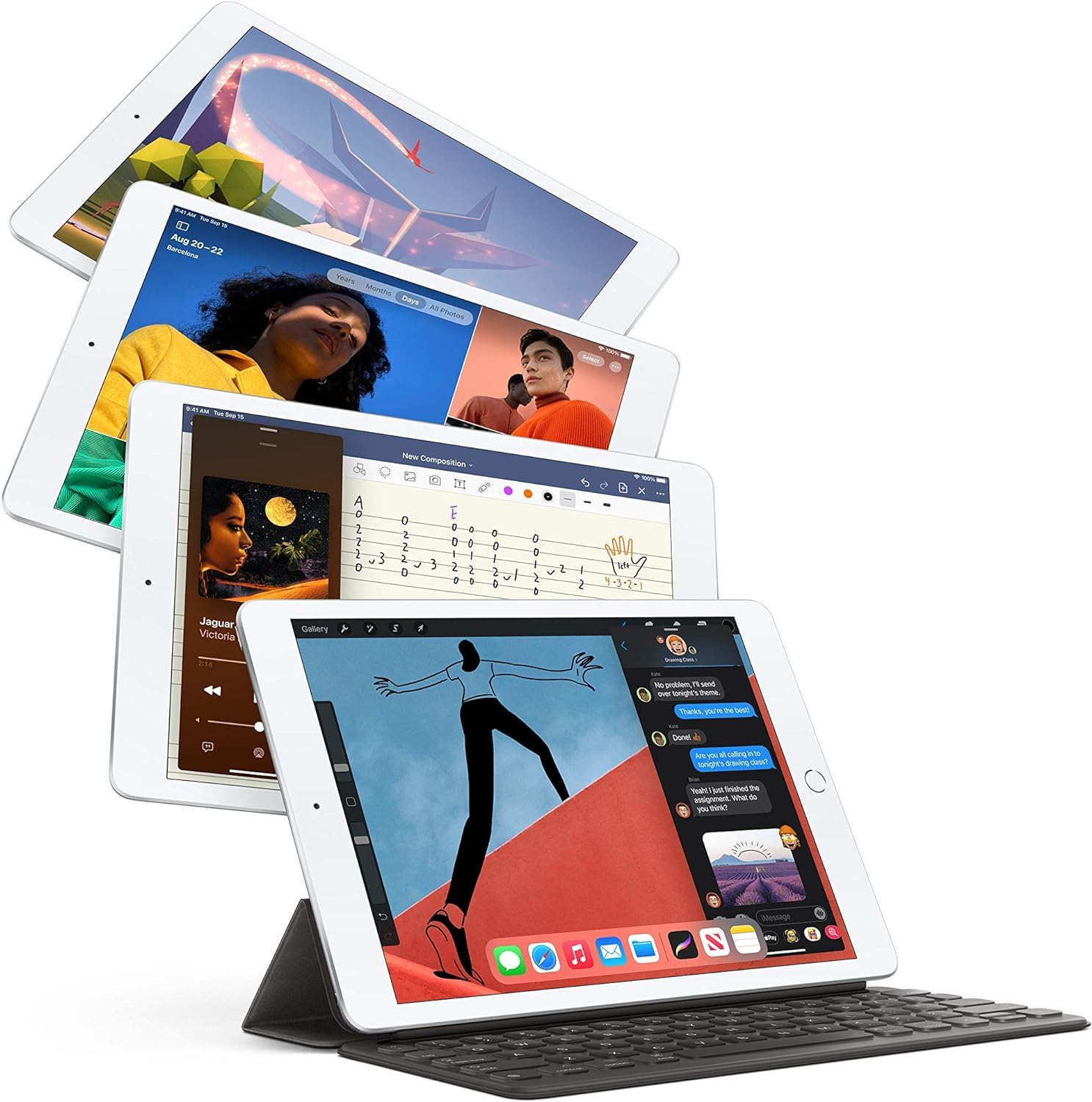 Apple iPad 8th Gen (2020) 10.2in 128GB Wifi + Cellular (Unlocked) - Silver (Pre-Owned)