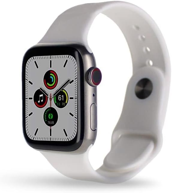 Apple Watch Series 7 (GPS + LTE) 45MM Silver Titanium Case White Sport Band (Used)