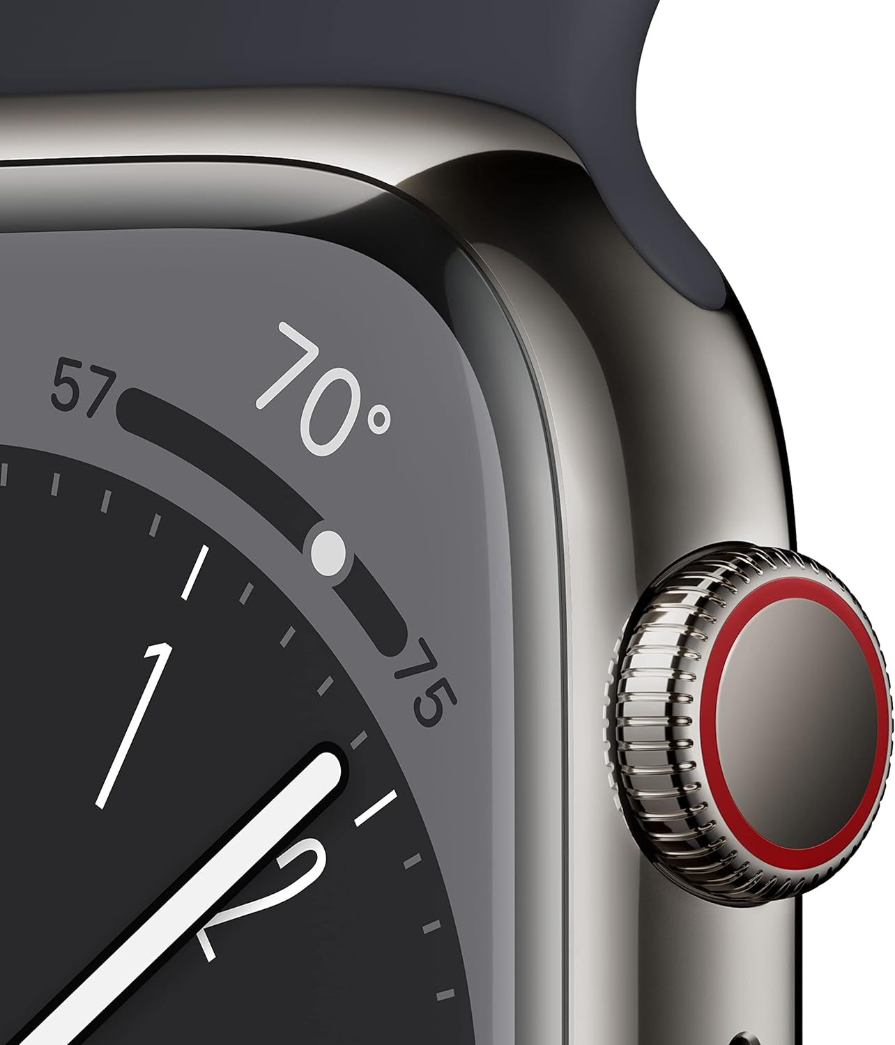 Apple Watch Series 8 (GPS + LTE) 45mm Silver Stainless Steel Case & Midnight Sport Band (Refurbished)