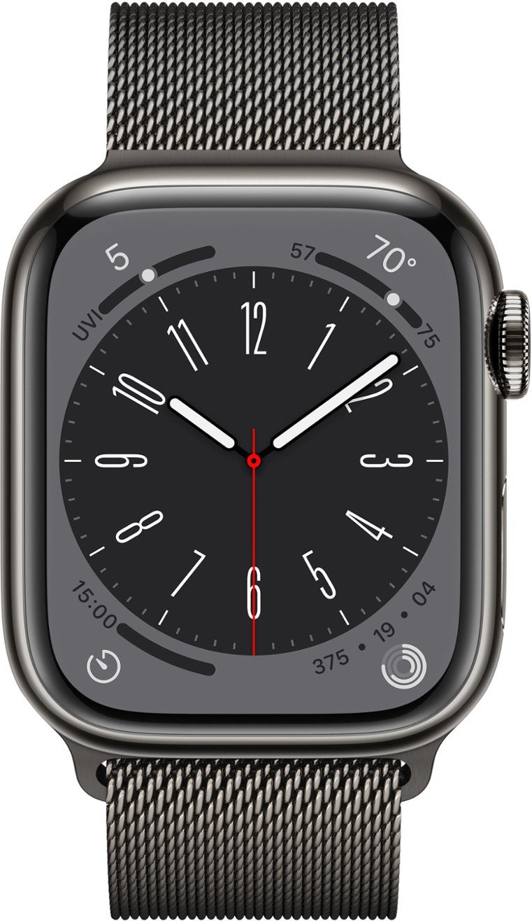 Apple Watch Series 8 GPS+LTE 41MM Graphite Stainless Steel Case & Milanese Loop (Refurbished)