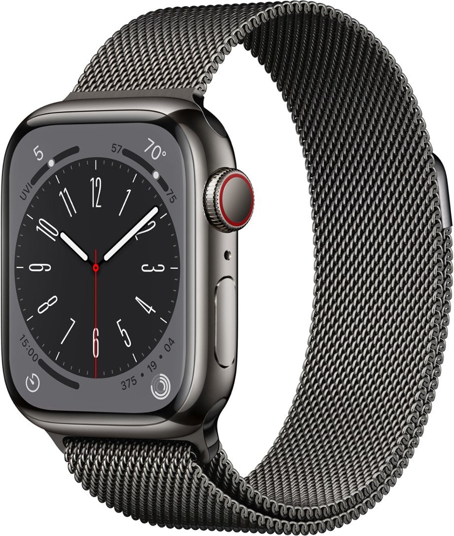 Apple Watch Series 8 GPS+LTE 41MM Graphite Stainless Steel Case & Milanese Loop (Refurbished)