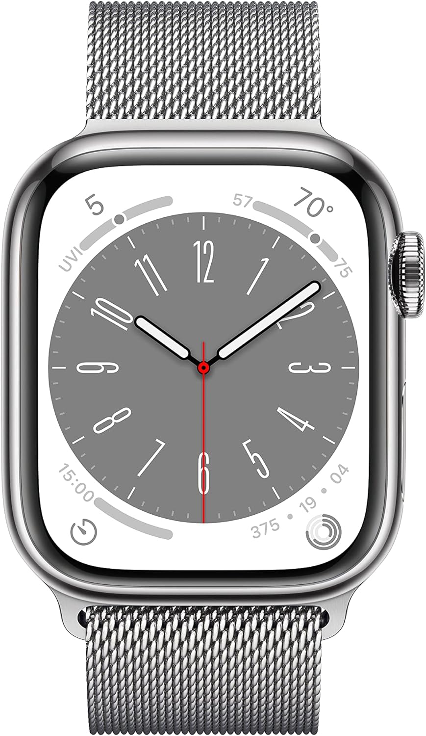 Apple Watch Series 8 (GPS+LTE) 41mm Silver Stainless Steel Case & Milanese Loop (Refurbished)