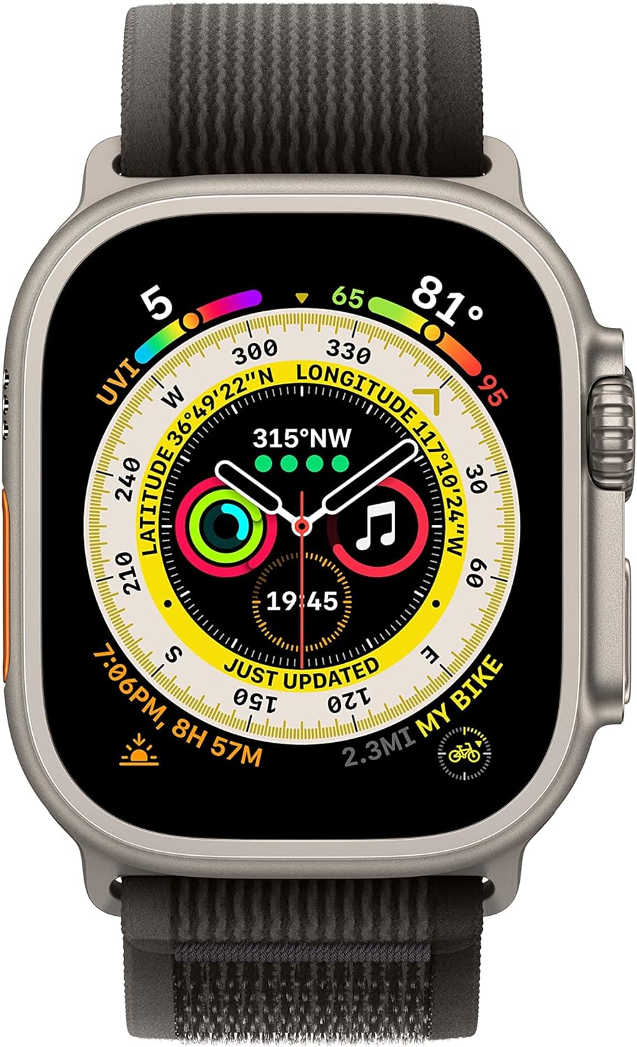 Apple Watch Series Ultra - Titanium Case w/ M/L Black Trail Loop Band, Unlocked, 49mm - Pre-Owned