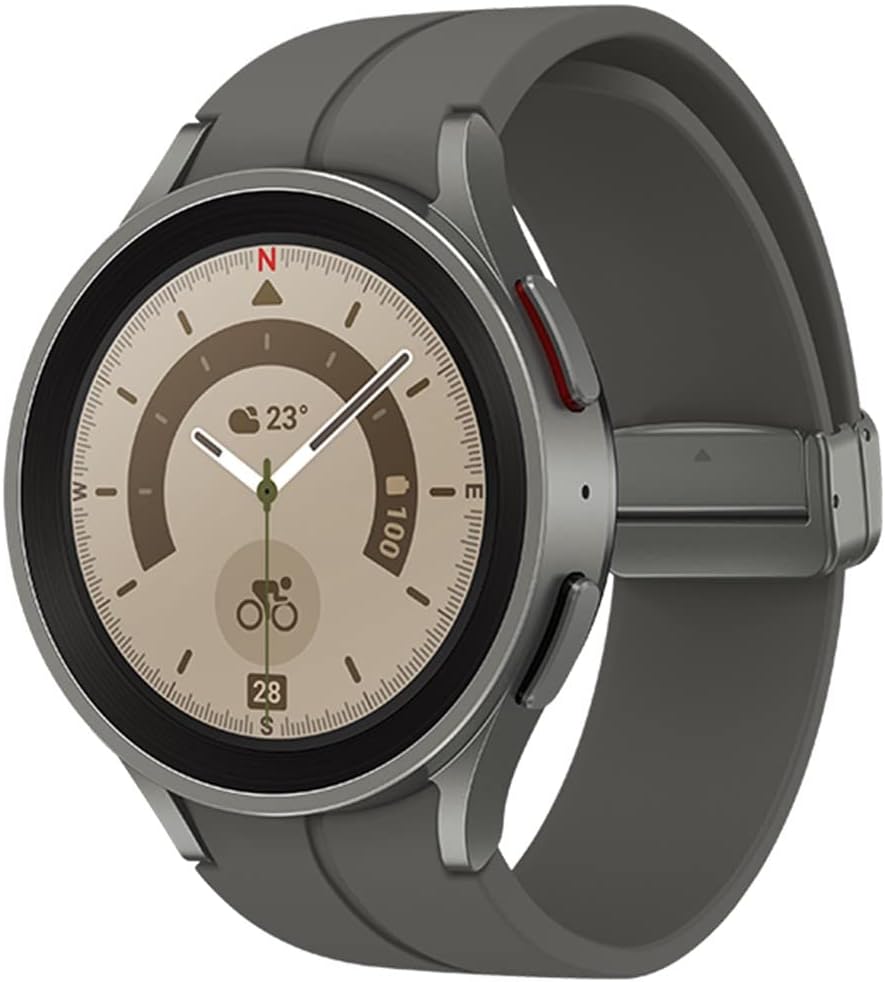 Samsung Galaxy Watch Pro5 (GPS, 45MM) 45mm Gray Titanium Smartwatch & Gray Band (Used)