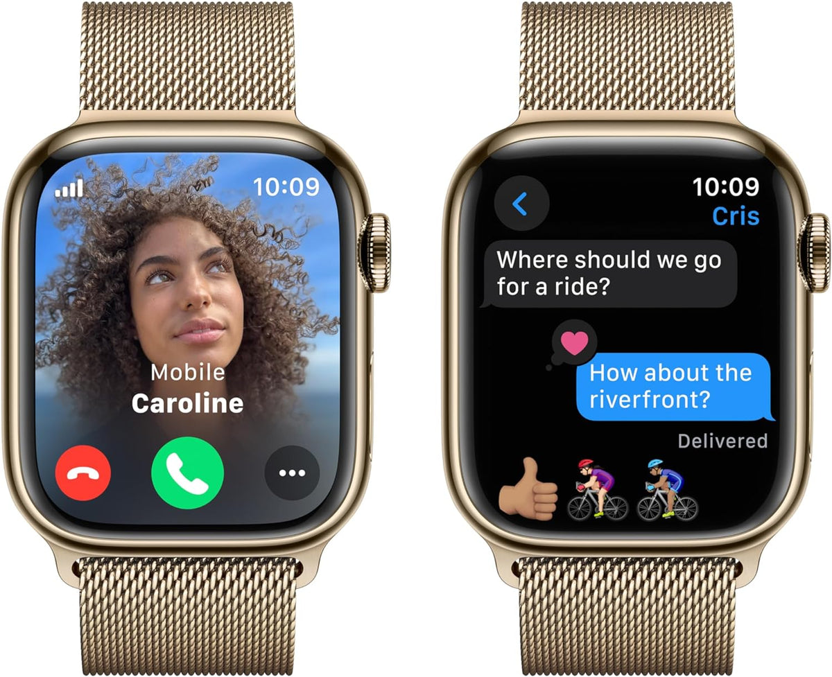 Apple Watch Series 9 (GPS + LTE) 45mm - Gold Stainless Steel Case & Milanese Loop (Refurbished)