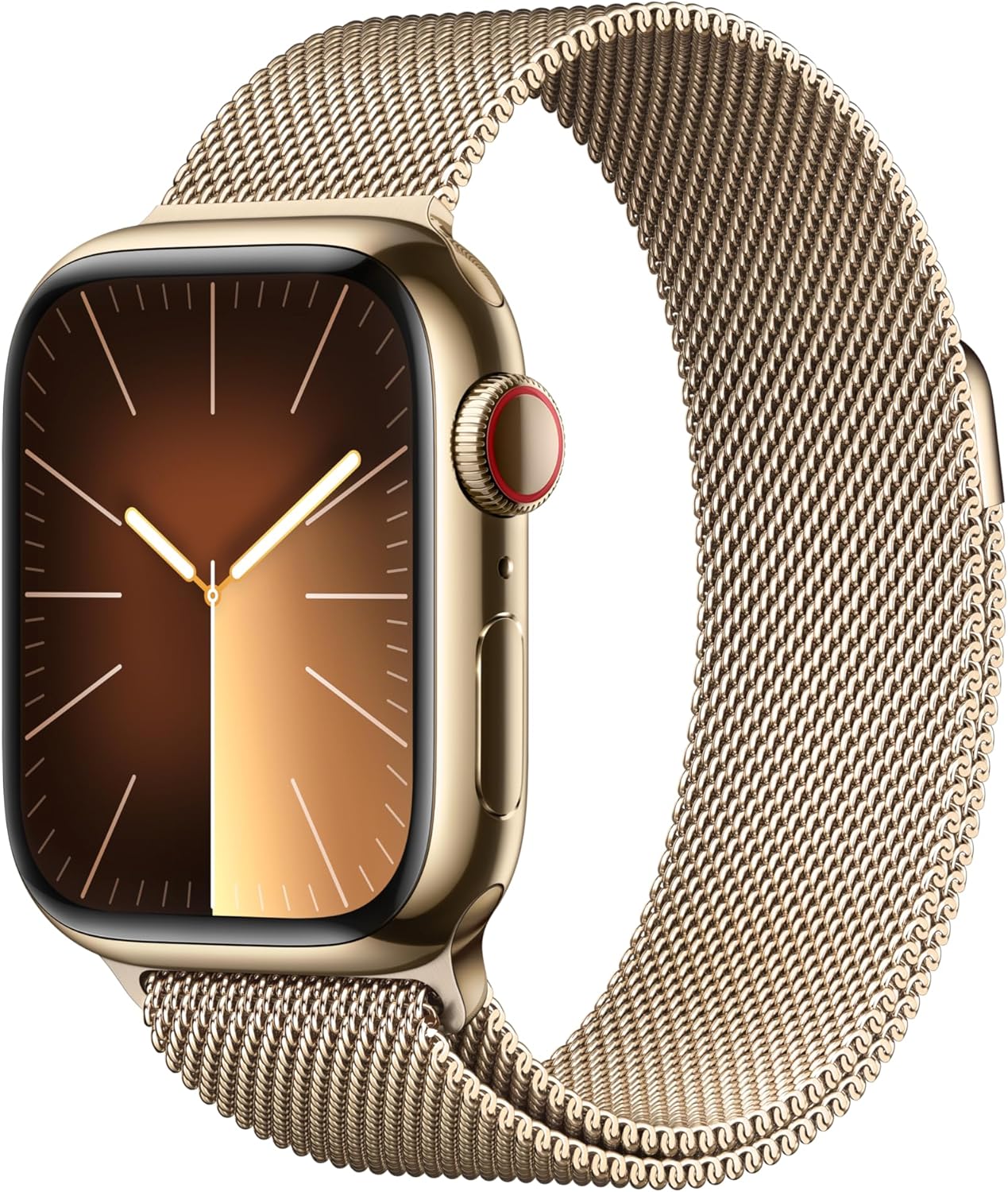 Apple Watch Series 9 41MM (GPS + LTE) Gold Stainless Steel Case & Milanese Loop (Renewed)