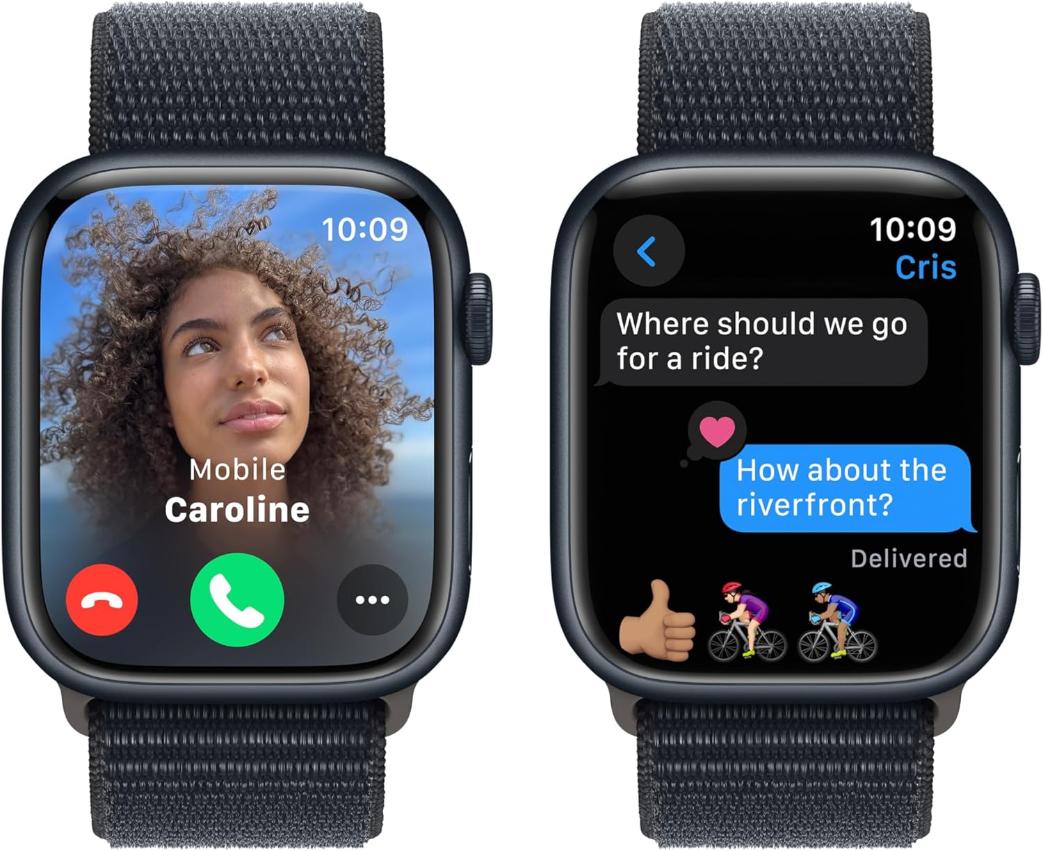 Apple Watch S9 (GPS) 45MM Midnight Aluminum Case Midnight Sport Loop (Renewed)