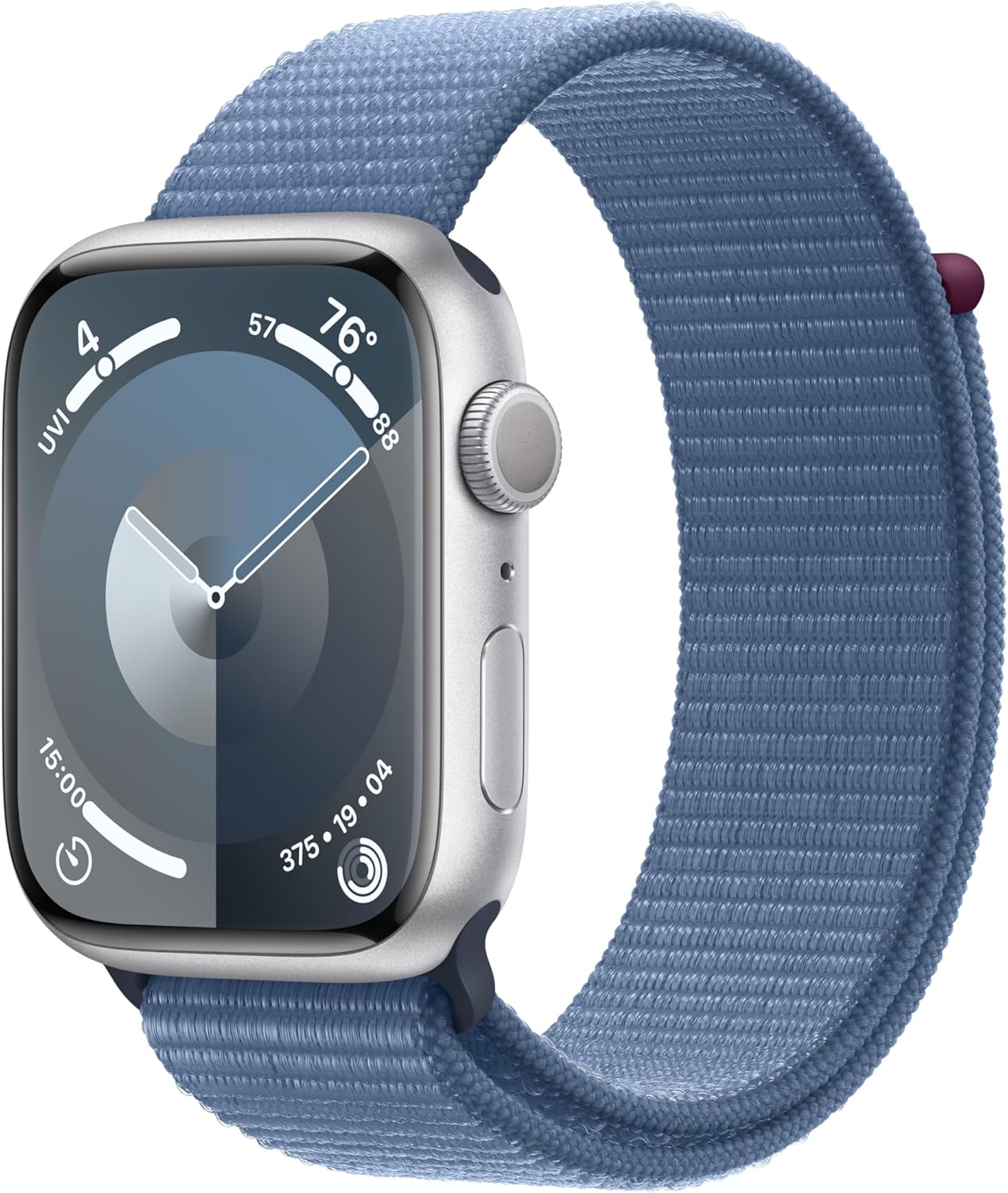Apple Watch Series 9 (GPS) 45MM Silver Aluminum Case Winter Blue Sport Loop (Used)