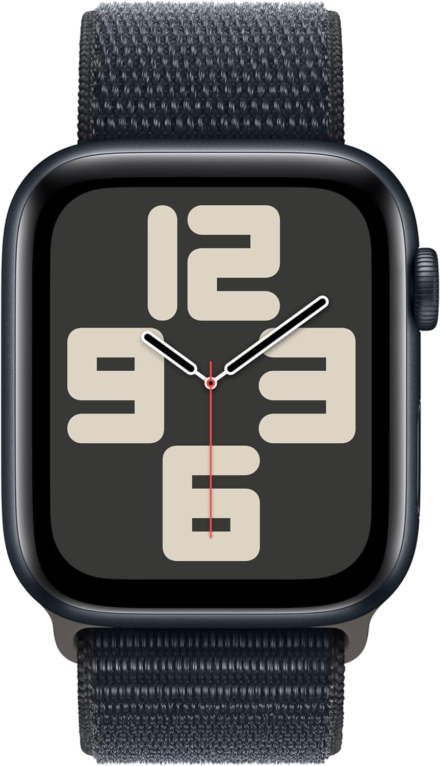 Apple Watch Series SE 2nd Gen (GPS) 44mm Midnight Aluminum Case Black Sport Band (Renewed)