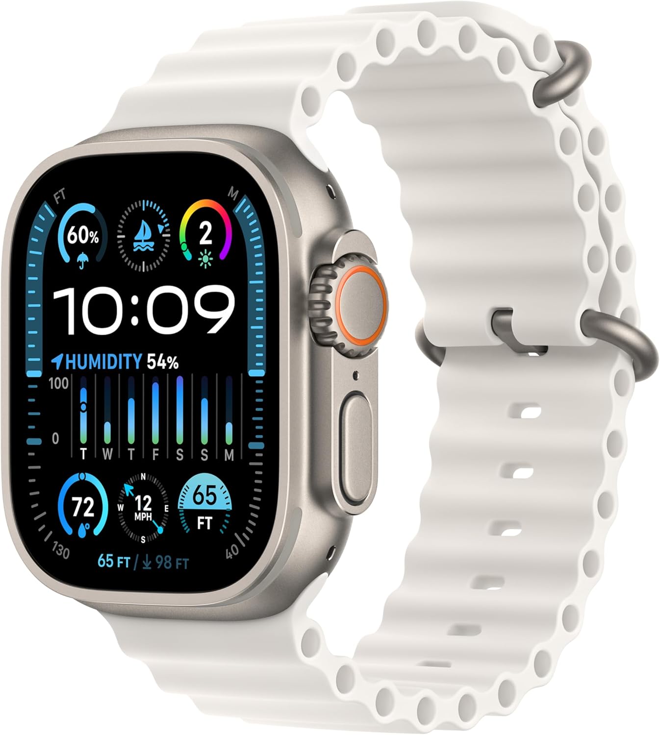 Apple Watch Ultra 2 (GPS + LTE) 49MM Titanium Case White Ocean Band (Pre-Owned)