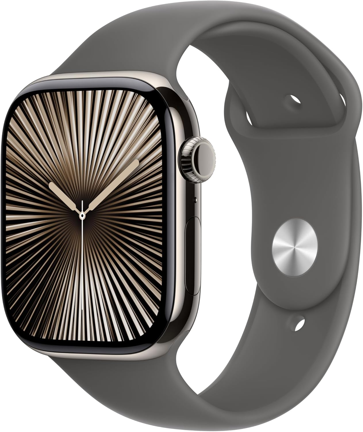 Apple Watch Series 10 (GPS+LTE) 46MM Natural Titanium Case Stone Gray Sport Band (Pre-Owned)