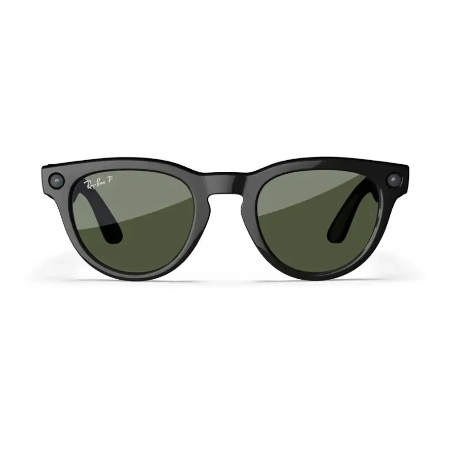Ray-Ban Meta Headliner Meta Shiny Black AI Glasses with Green Lenses (Polarized) (Certified Refurbished)