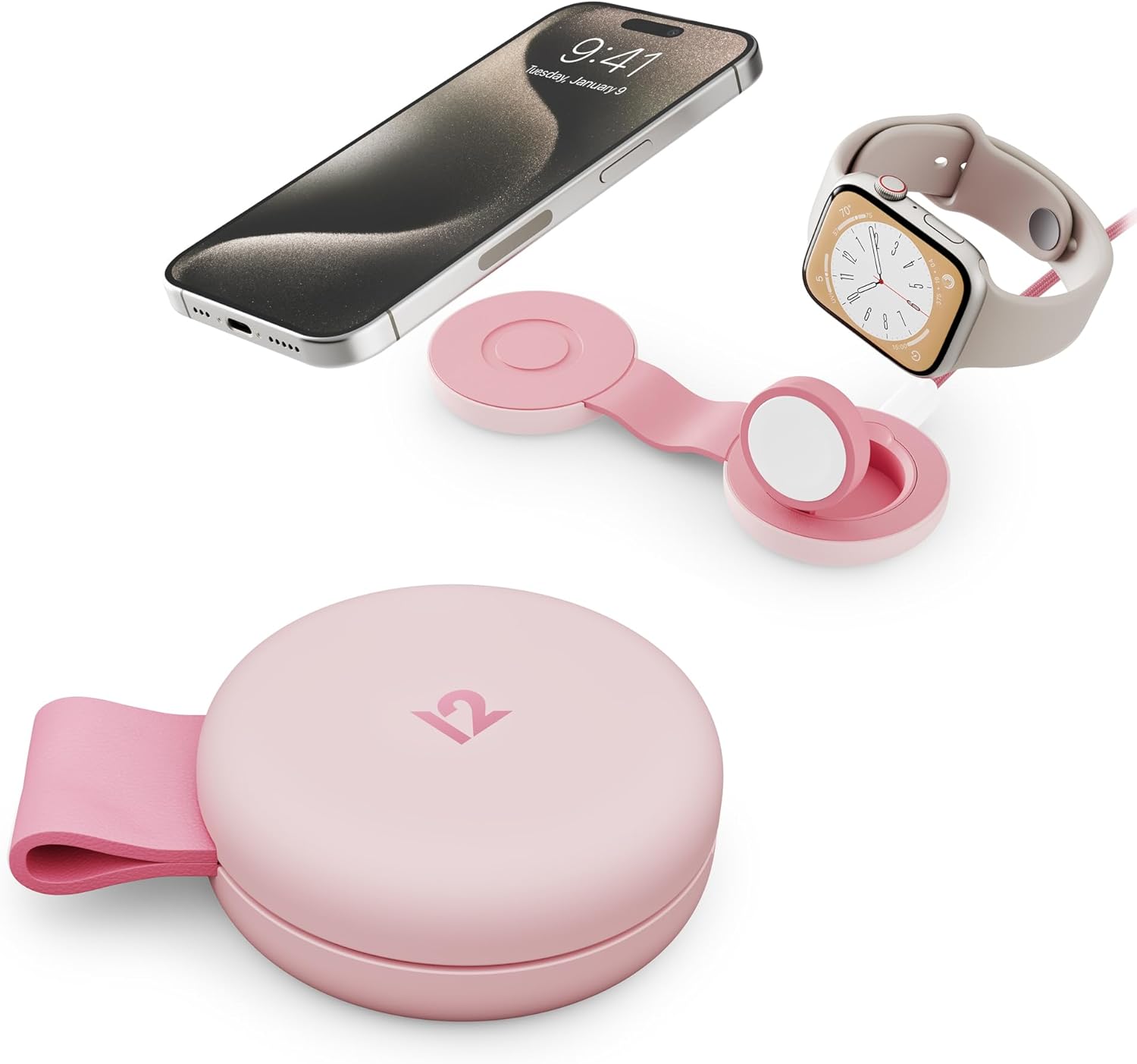 Twelve South ButterFly SE 2-in-1 Qi2 Travel Charger - Pink (Pre-Owned)