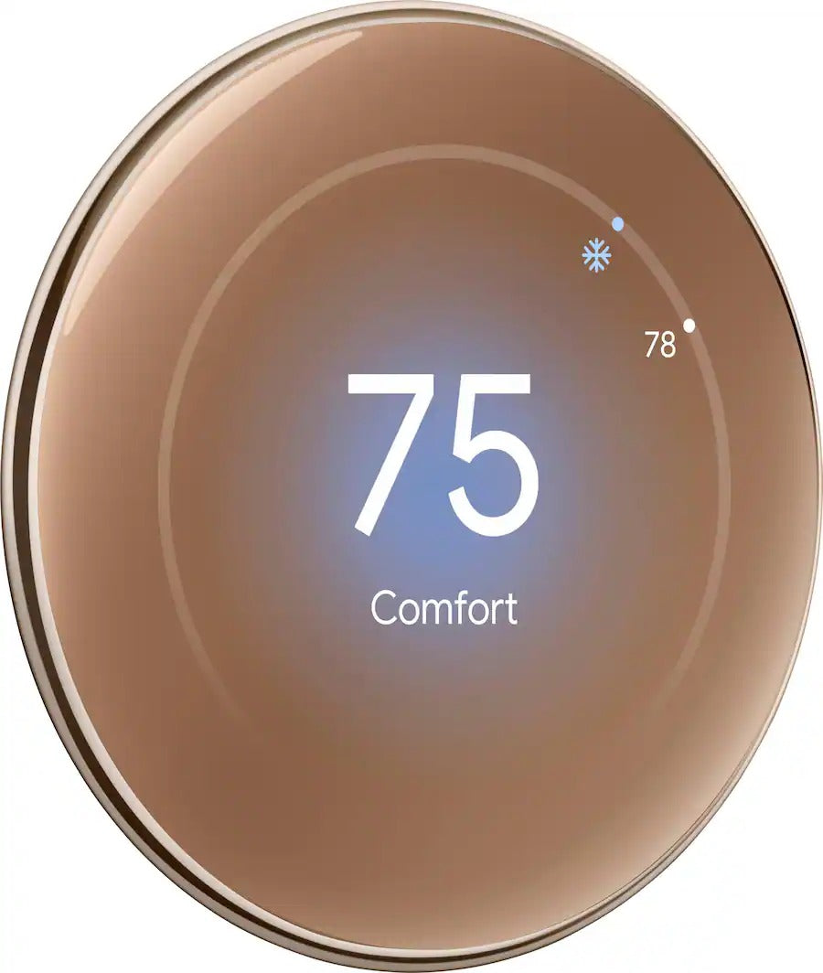 Google Nest Thermostat (4th Gen) + Temp Sensor (2nd Gen) - Polished Gold (Pre-Owned)