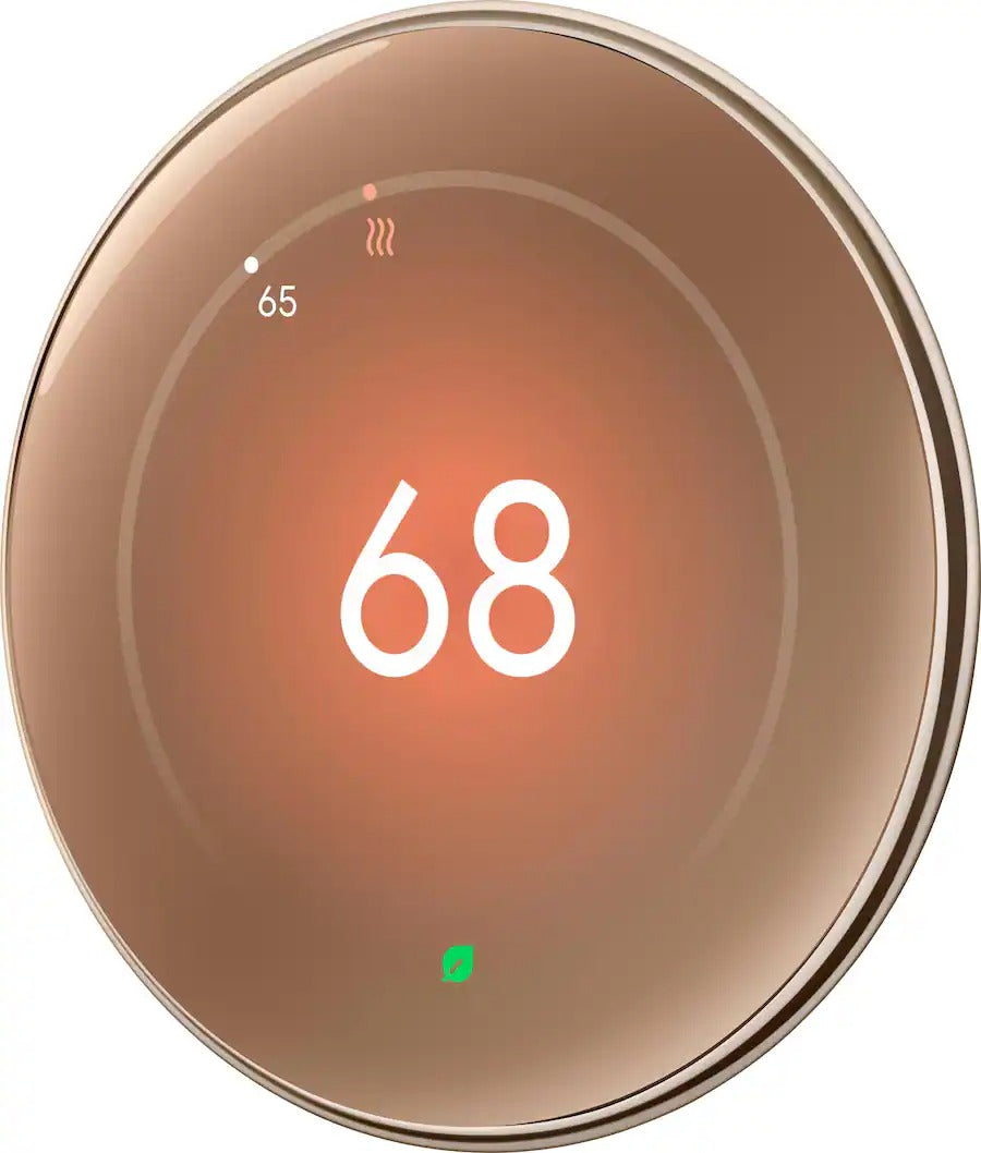 Google Nest Thermostat (4th Gen) + Temp Sensor (2nd Gen) - Polished Gold (Pre-Owned)