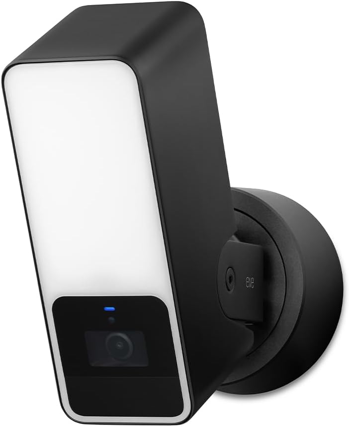 Eve Outdoor Cam Floodlight Security Camera with HomeKit Secure Video – Black (Pre-Owned)