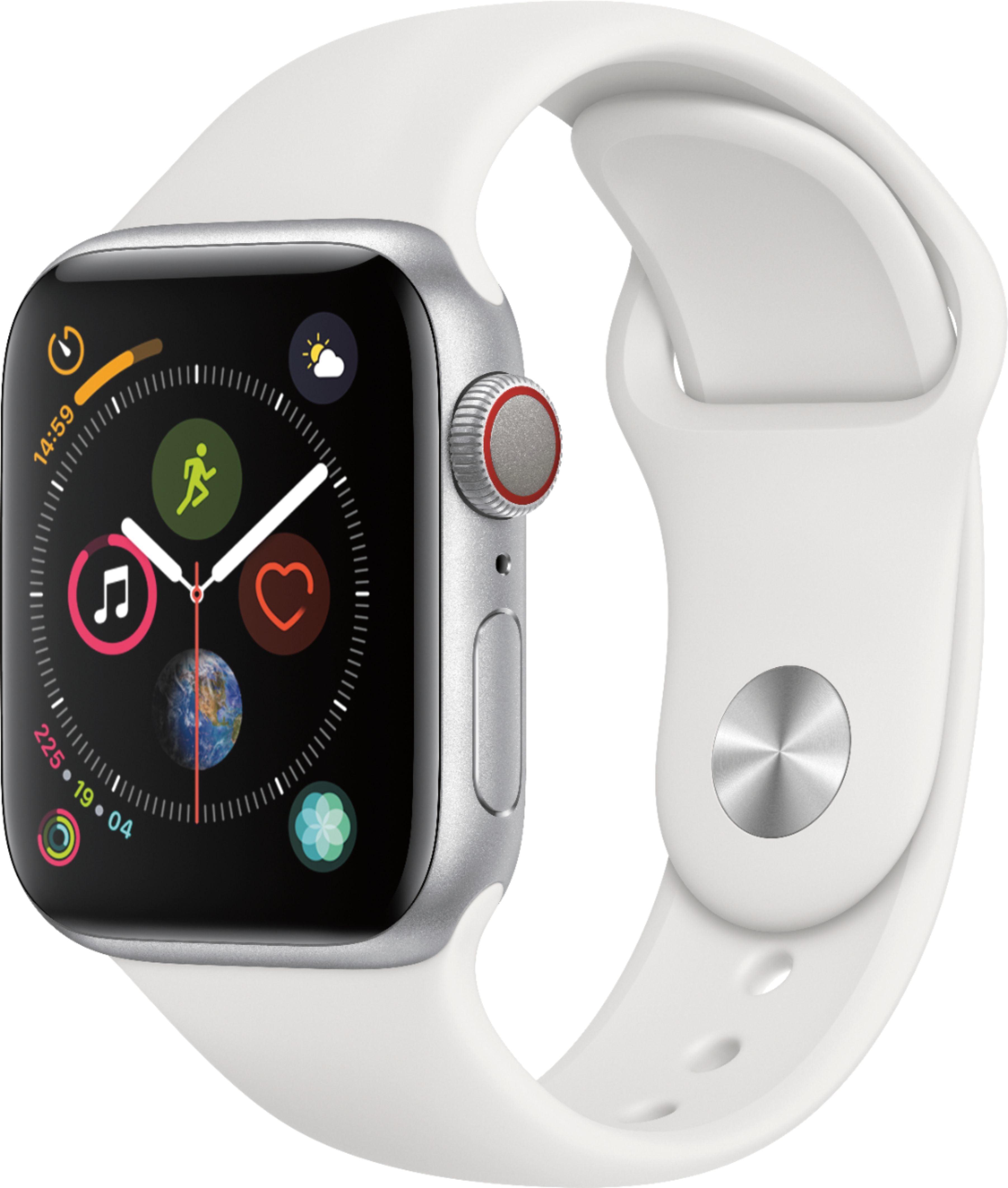 Apple Watch Series 4 (GPS + LTE) 40mm Silver Aluminum Case & White Sport Band (Pre-Owned)