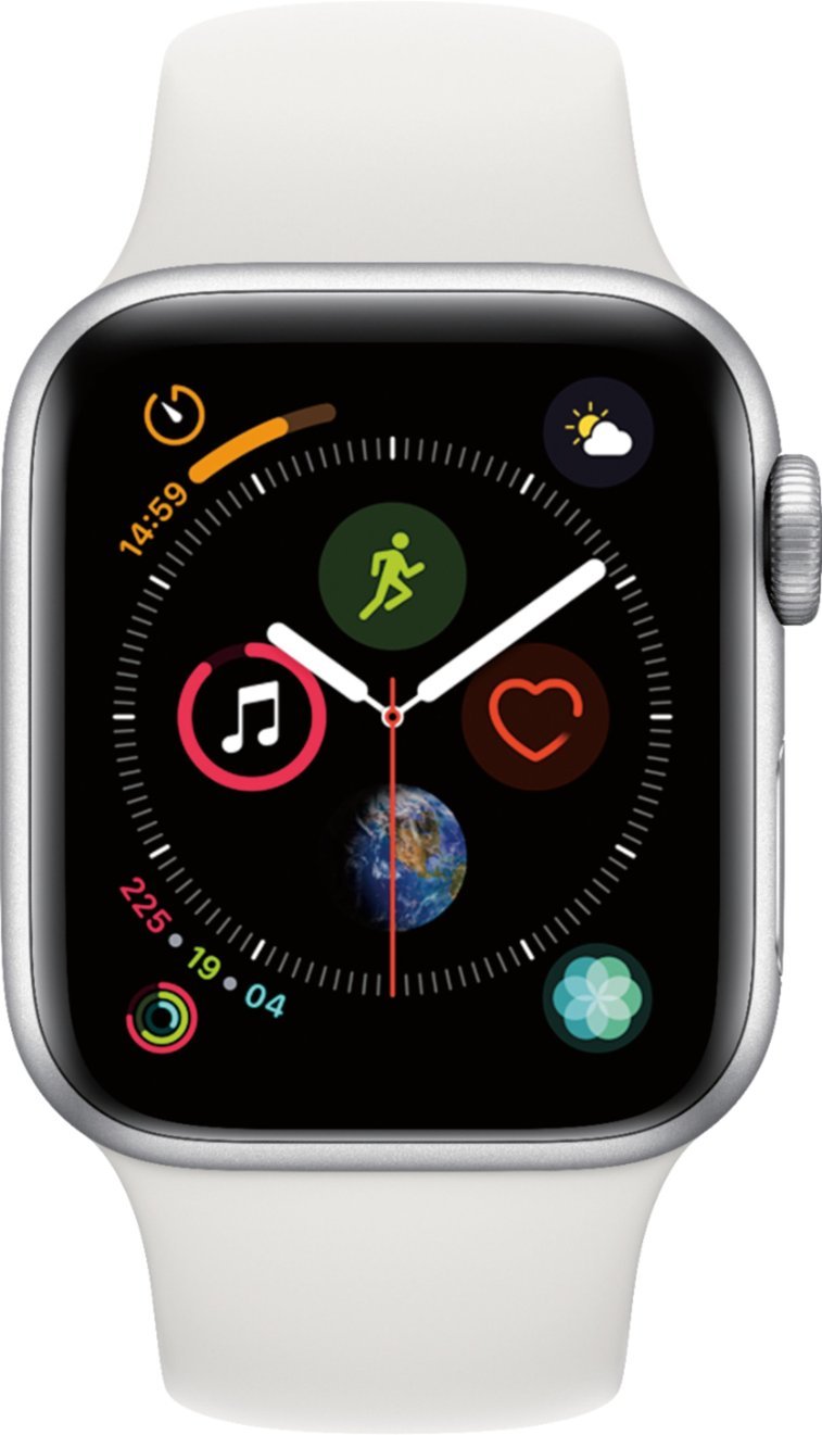 Apple Watch Series 5 (GPS + LTE) 44mm Silver Aluminum Case & White Sport Band (Refurbished)