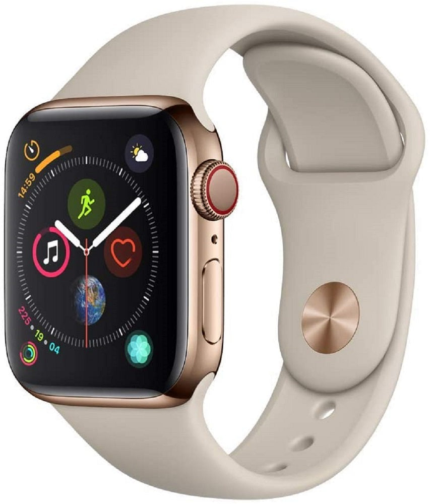 Apple Watch Series 4 (2018) 40mm GPS + Cellular - Gold Stainless Steel Case &amp; Stone Sport Band (Pre-Owned)
