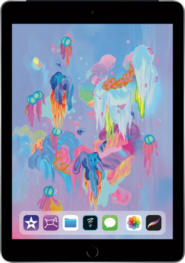Apple iPad 6th Gen, 9.7-inch, 32GB, WIFI + Unlocked All Carriers - Space Gray (Certified Refurbished)