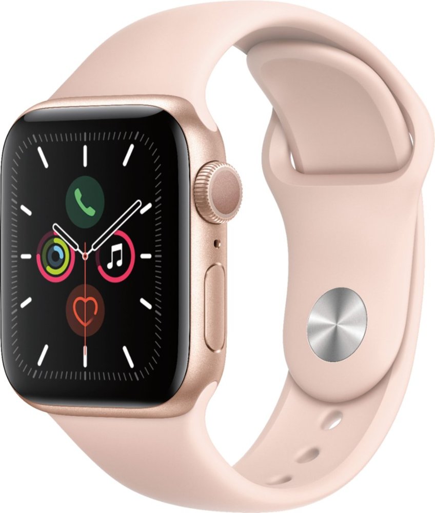 Apple Watch Series 5 GPS w/ 40MM Gold Aluminum Case & Pink Sand Sport Band  (Refurbished)