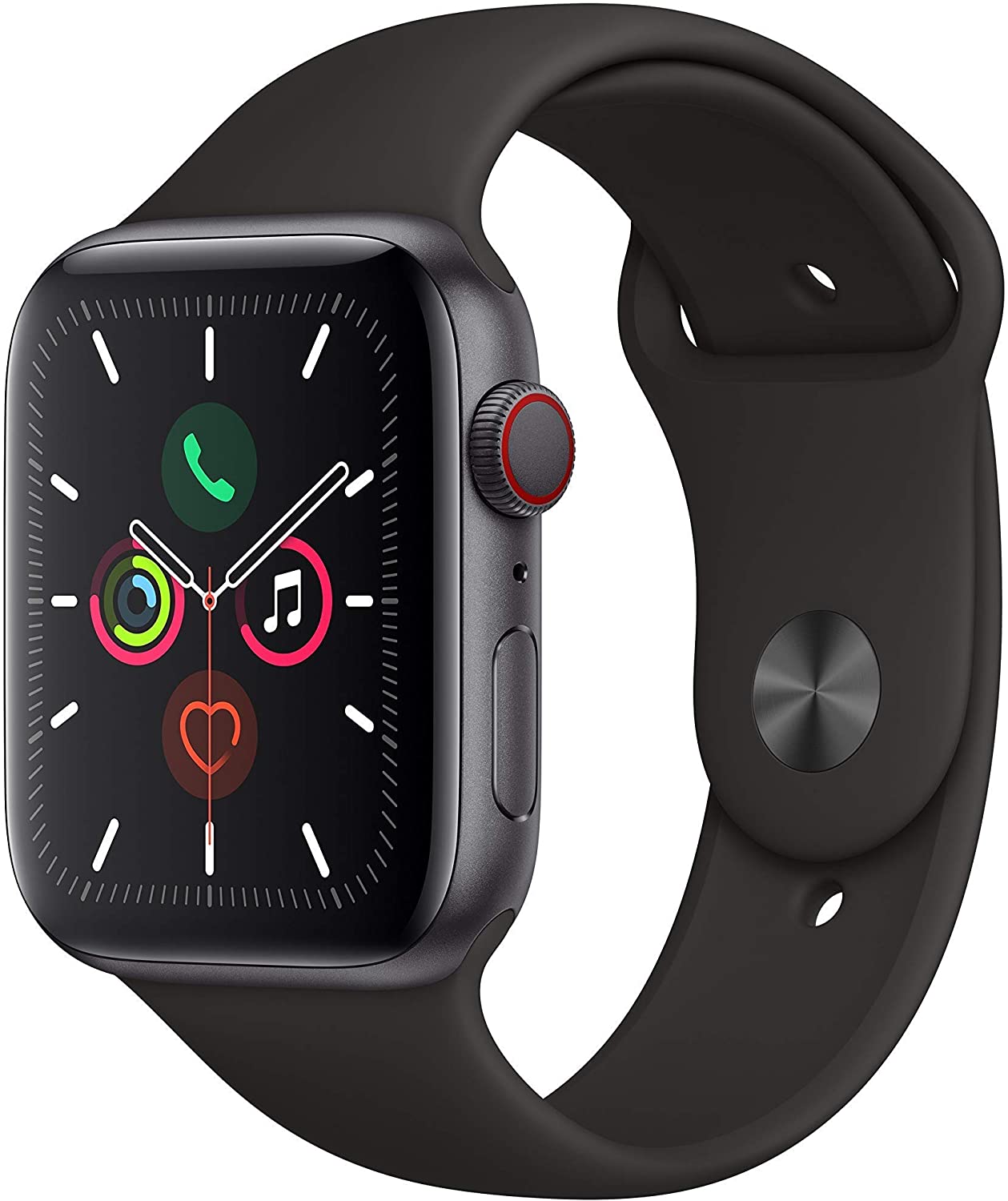Apple Watch Series 5 (2019) 40mm GPS + Cellular - Space Gray Aluminum Case &amp; Black Sport Band (Refurbished)
