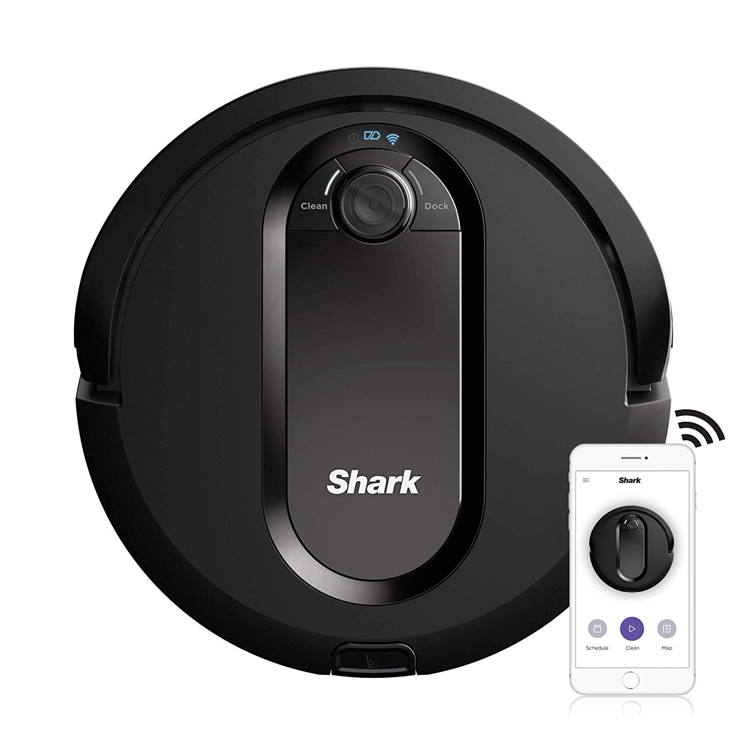 Shark IQ RV1001 Home Mapping Robot Vacuum Without Auto-Empty Dock - Black (Pre-Owned)