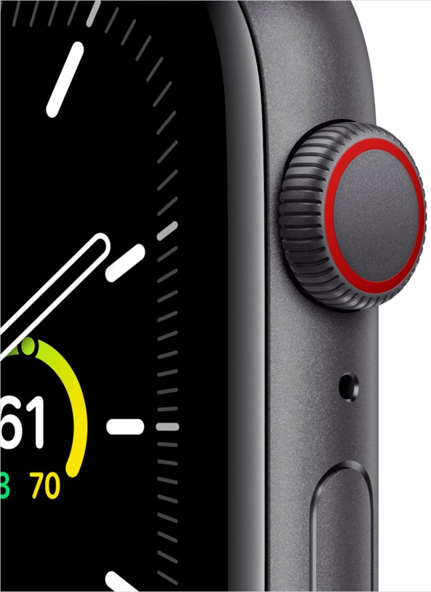 Apple Watch SE 1st Gen (GPS + LTE) 44mm Space Gray Aluminum Case & Black Sport Band (Refurbished)