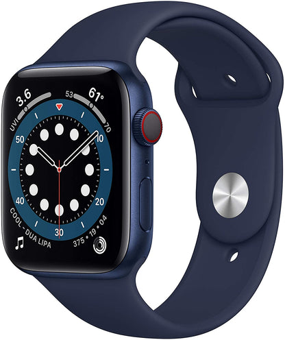 Apple Watch Series 6 (2020) 44mm GPS + Cellular - Blue Aluminum Case &amp; Deep Navy Sport Band (Pre-Owned)