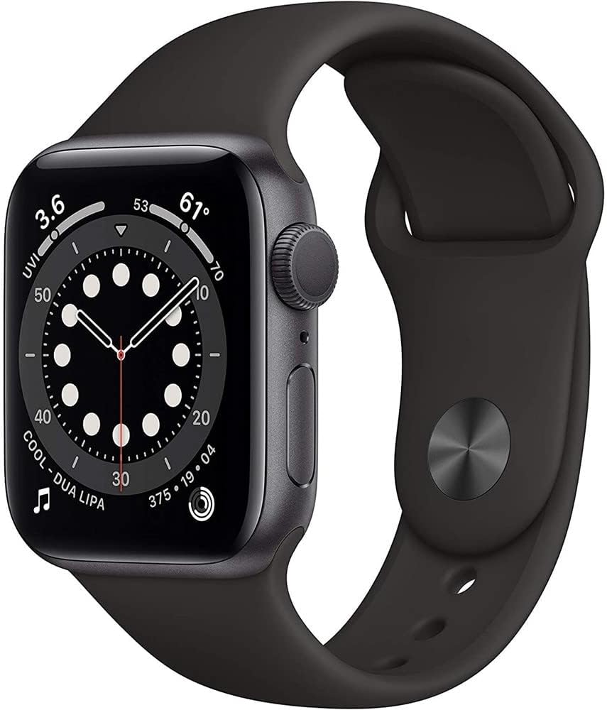 Apple Watch Series 6 (GPS + LTE) 44MM Space Gray Titanium Case Black Sport Band (Refurbished)
