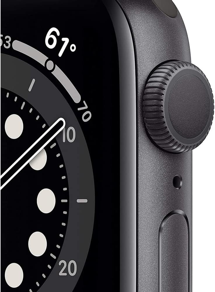 Apple Watch Series 6 (GPS + LTE) 44MM Space Gray Titanium Case Black Sport Band (Refurbished)