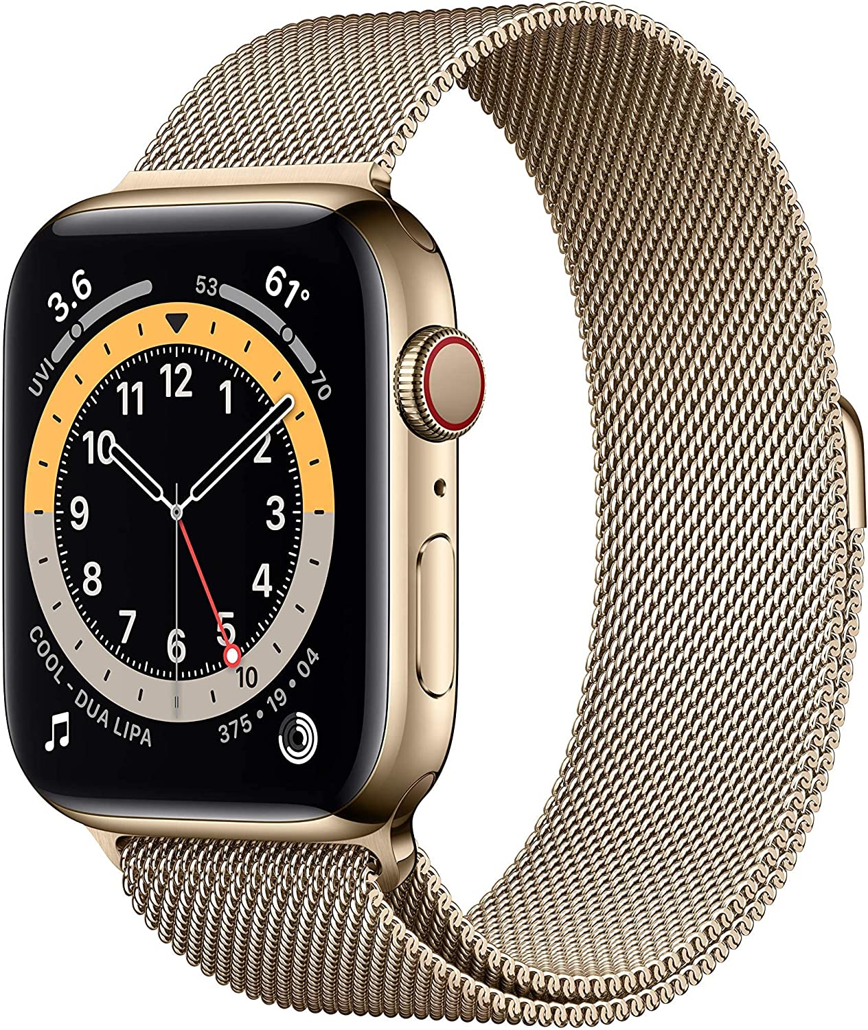 Apple Watch Series 6 (2020) 44mm GPS + Cellular - Gold Stainless Steel Case &amp; Gold Milanese Loop (Pre-Owned)