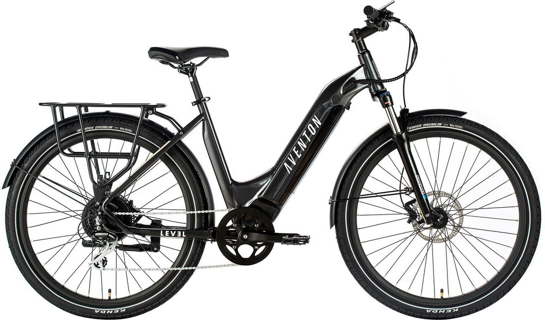 Aventon Level Commuter Step-Through Ebike with 40-mile Range - S/M - Earth Grey (Certified Refurbished)